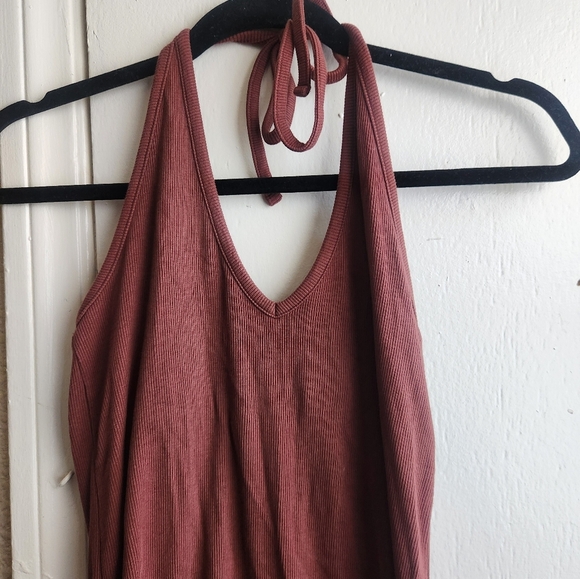 NWOT Old Navy- Rust Halter Rib Dress - Picture 3 of 4